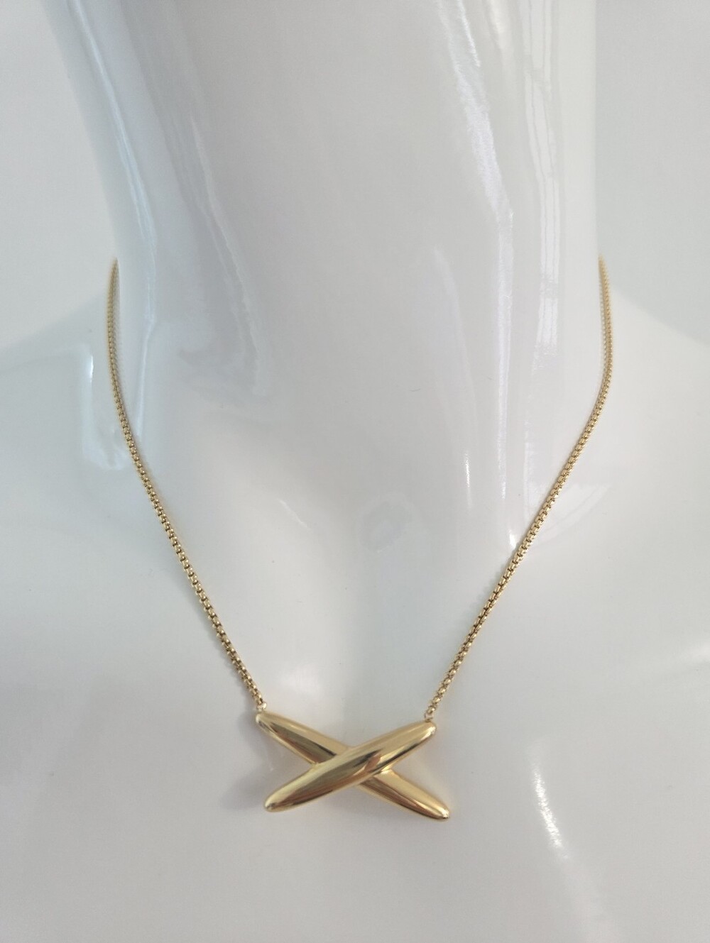 Gold Crisscross X Pendant Necklace Dainty Minimalist Chain Jewelry